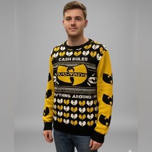 Wu-Tang Hulu Holiday Sweater Cash Rules Everything Around Me Size S